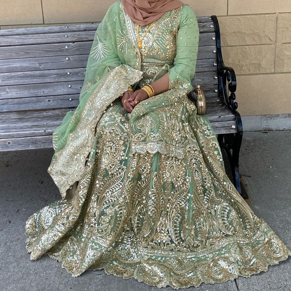 Pakistani Green Maxi Gown